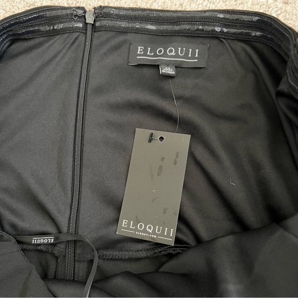 NWT! ELOQUII Strapless Faux Wrap black Jumpsuit Evening Romper - size 24 - Picture 7 of 10